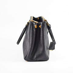 Prada Medium Galleria Black Saffiano Leather Tote