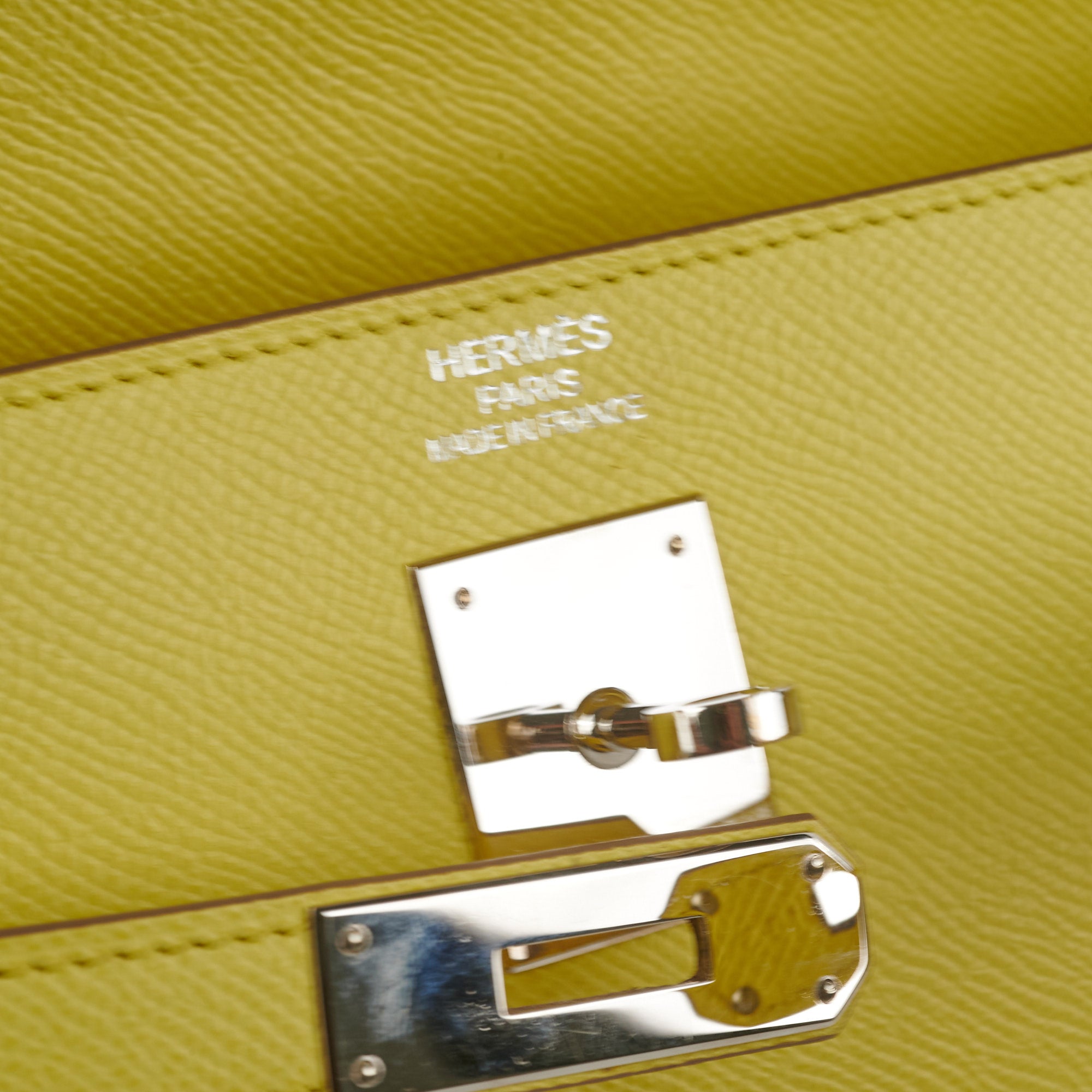 Hermes Kelly 35 Color Soufre D Square Stamp - THE PURSE AFFAIR