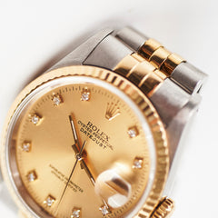 Rolex Datejust 36mm Two Toned with Diamonds 16233