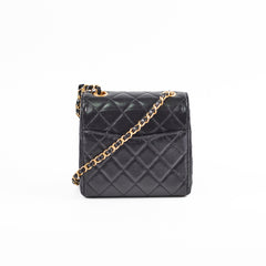 Chanel Seasonal Square Black Goat Skin Microchipped 2022