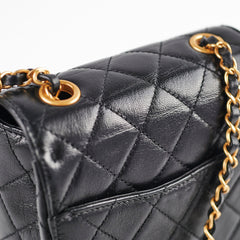 Chanel Seasonal Square Black Goat Skin Microchipped 2022