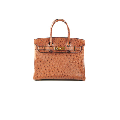 Hermes Birkin 30 Bag Marron Fonce Ostrich GHW