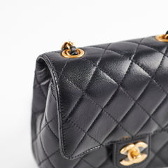 Chanel Seasonal Square Black Goat Skin Microchipped 2022