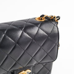 Chanel Seasonal Square Black Goat Skin Microchipped 2022