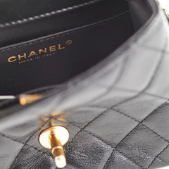 Chanel Seasonal Square Black Goat Skin Microchipped 2022