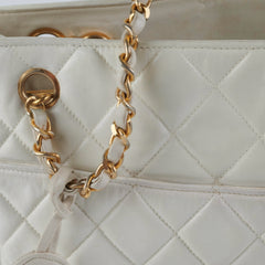 Chanel Vintage White Tote Bag