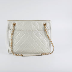 Chanel Vintage White Tote Bag