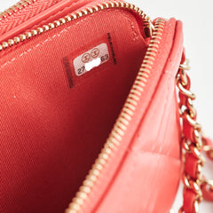 Chanel Small Camelia CC Clucth with Chain Coral