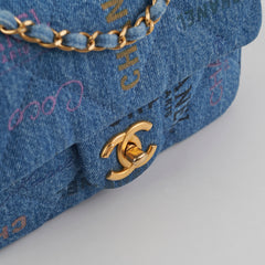 Chanel 22p Mini Rectangle Denim Flap