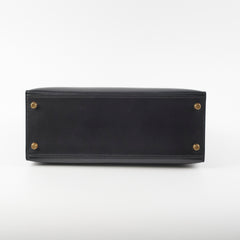 Hermes Vintage Kelly 28 Box Black Stamp G Square (2003)