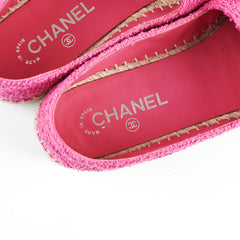 Chanel Fabric Espadrilles Pink Size 42