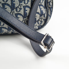 Christian Dior Canvas Vintage Navy Oblique Flap Side Carry 2004