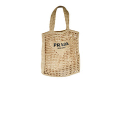 Prada Raffia Crochet Natural Tote Bag