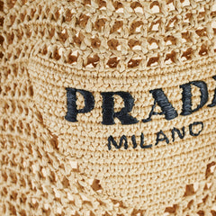 Prada Raffia Crochet Natural Tote Bag