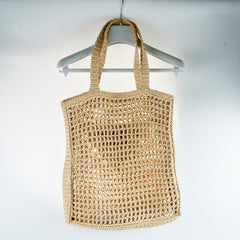 Prada Raffia Crochet Natural Tote Bag