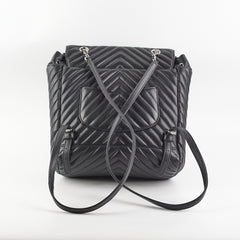 Chanel Chevron Large Urban Spirit Backpack Black