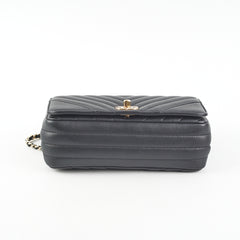 Chanel Chevron Season Flap Black