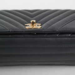 Chanel Chevron Season Flap Black