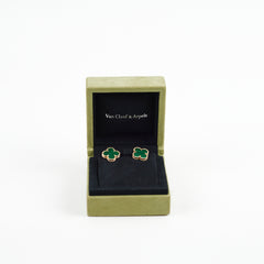 Van Cleef & Arpels Vintage Alhambra Malachite Earrings