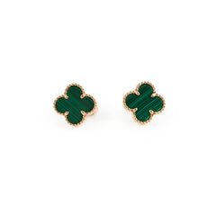 Van Cleef & Arpels Vintage Alhambra Malachite Earrings