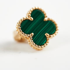 Van Cleef & Arpels Vintage Alhambra Malachite Earrings