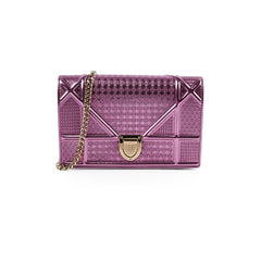 Christian Dior Diorama Wallet on chain WOC Pink Metallic