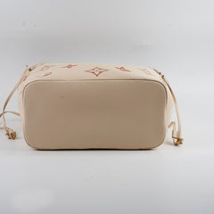 Louis Vuitton Neverfull MM Monogram Empreinte Creme/Rose Trianon