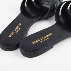 Saint Laurent Tribute Flat Sandal Black New