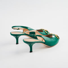 Gucci Jade Green Slingback S12