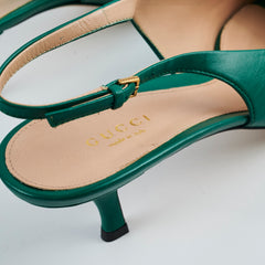 Gucci Jade Green Slingback S12