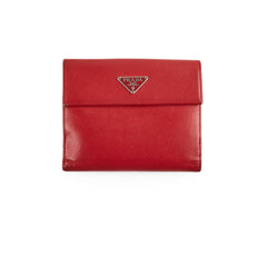 Prada Red Saffiano Leather Wallet