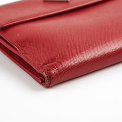 Prada Red Saffiano Leather Wallet