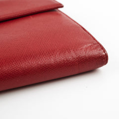 Prada Red Saffiano Leather Wallet