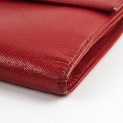 Prada Red Saffiano Leather Wallet