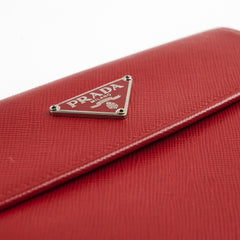 Prada Red Saffiano Leather Wallet