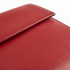 Prada Red Saffiano Leather Wallet