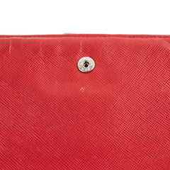 Prada Red Saffiano Leather Wallet