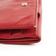 Prada Red Saffiano Leather Wallet