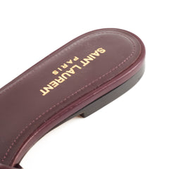 Saint Laurent Tribute Flat Sandal Burgundy New