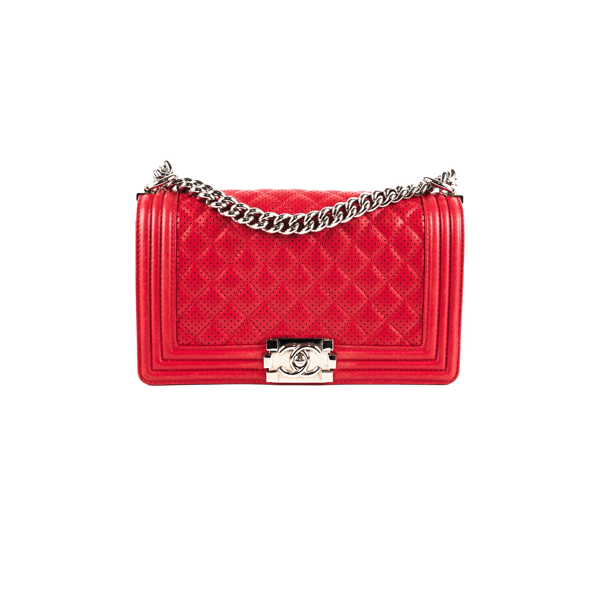 Chanel Old Medium Red Boy Bag