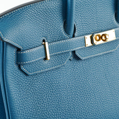 Hermes Birkin 35 Clemence Blue Jean - N Square Stamp