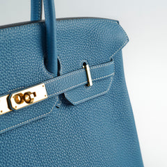 Hermes Birkin 35 Clemence Blue Jean - N Square Stamp