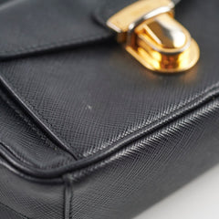 Prada Saffiano Leather Crossbody Bag Black