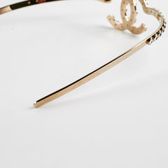 Chanel Gold Metal CC Logo headband