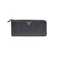 Prada Saffiano Long Wallet Black