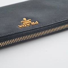 Prada Saffiano Long Wallet Black