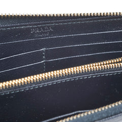 Prada Saffiano Long Wallet Black