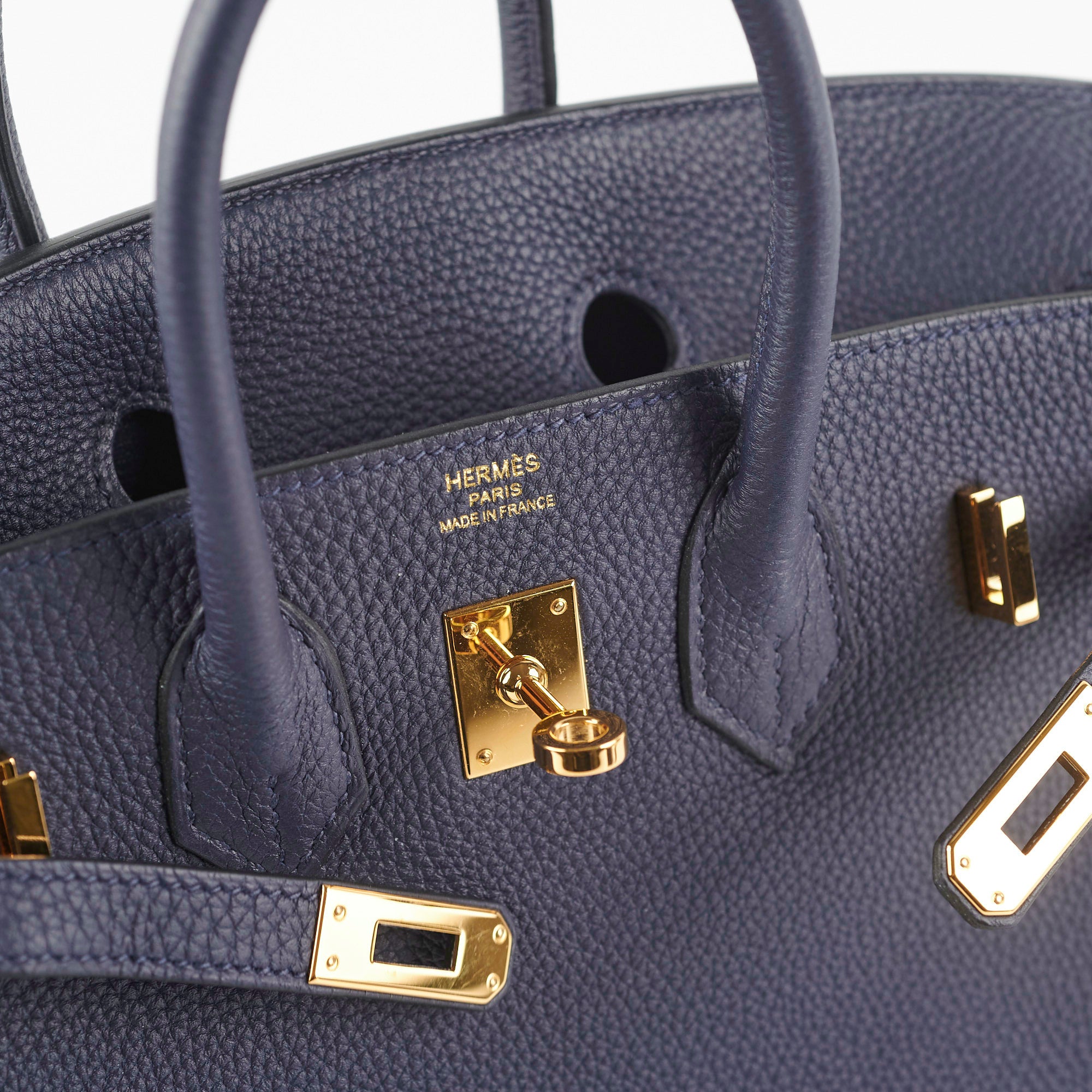 Hermes Blue Nuit Togo Leather Gold Hardware Birkin 35 Bag Hermes
