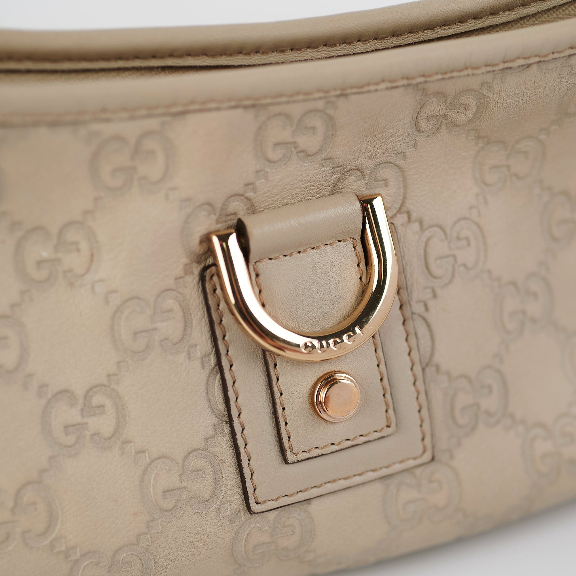 Gucci - D-Ring Small Guccissima Shoulder Bag Ivory