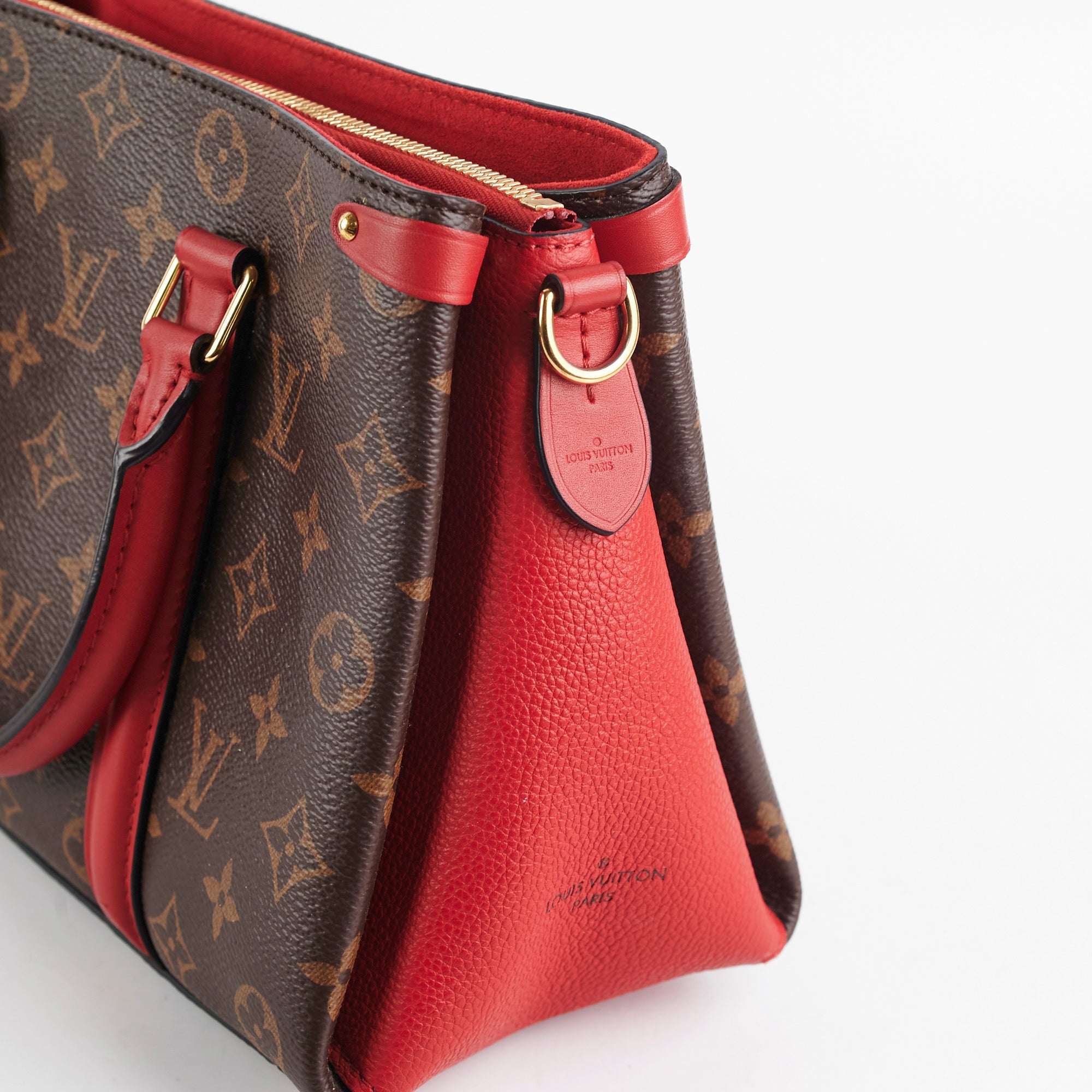 Louis Vuitton Soufflot Tote Monogram Canvas with Leather Bb Red